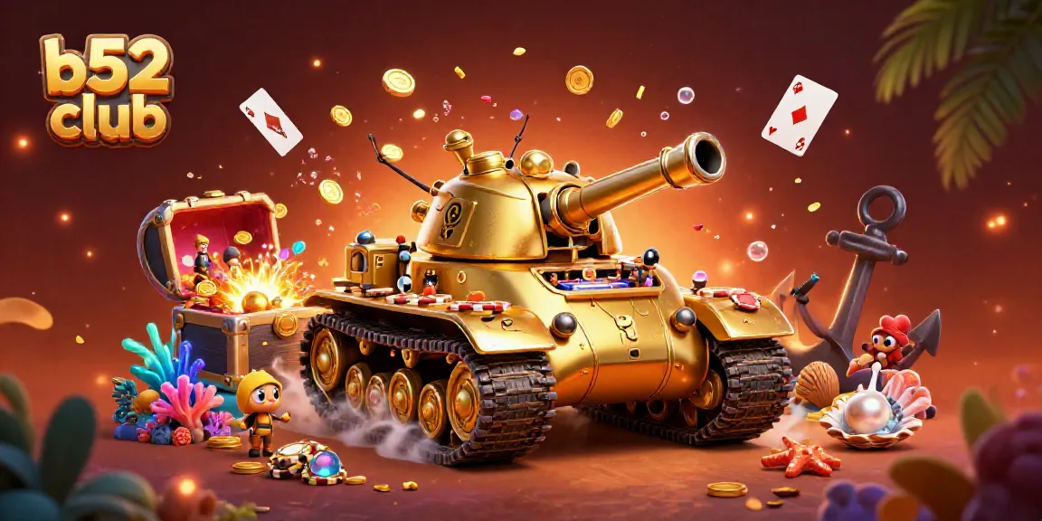 Experience thrilling gaming at B52 Club with our vibrant casino tank illustration.